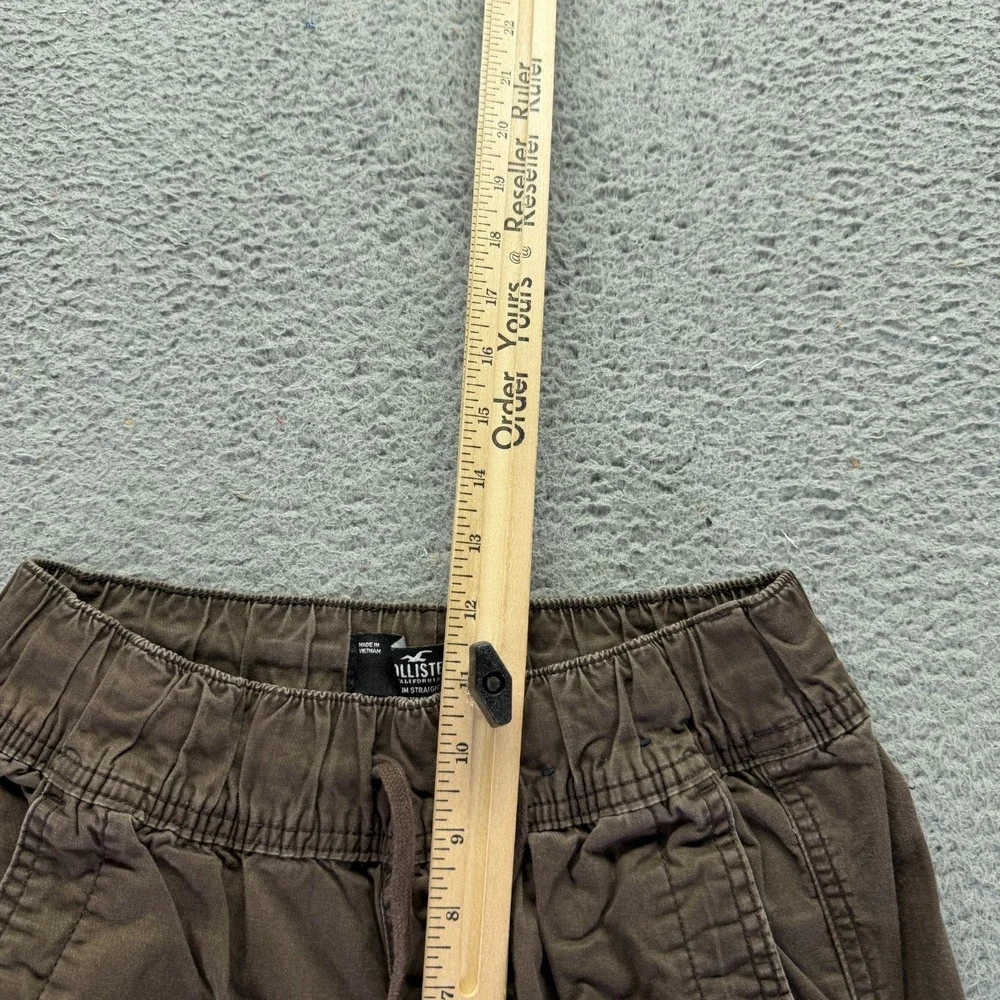 Hollister Epic Flex Pant Mens XS Brown Cotton Cargo Straight Slim Fit Workwear